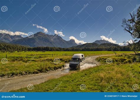 4WD crossing stream glenorchy