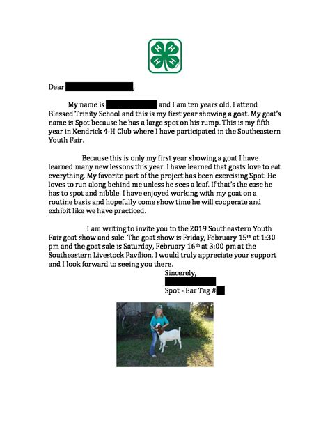 4h Buyers Letter Template