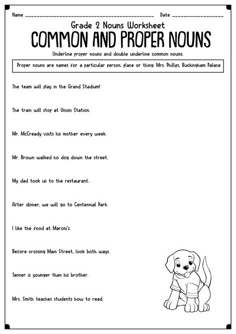 4Th Grade Common And Proper Nouns Worksheets With Answers