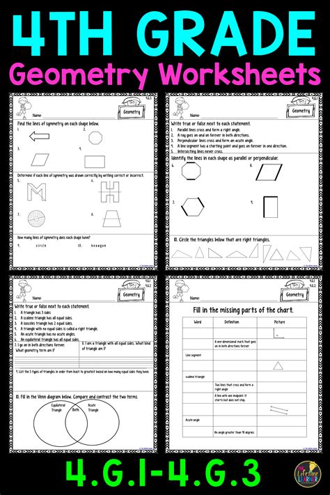4th Grade Geometry Worksheets