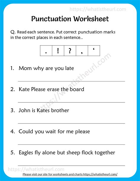 4Th Grade Punctuation Worksheets With Answers For Grade 4