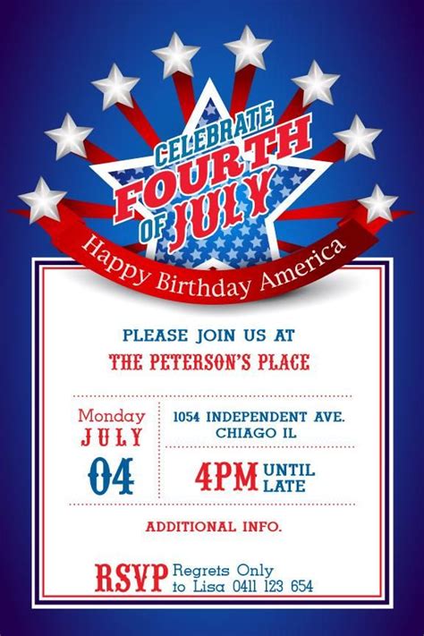 4th Of July Invite Template