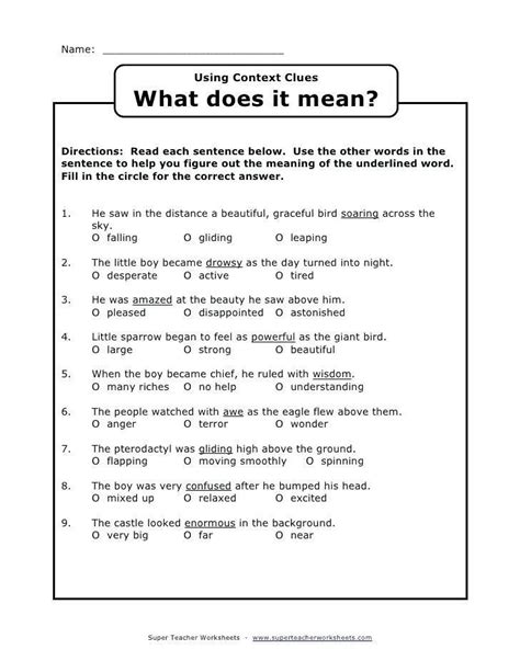 vocabulary worksheet, vocabulary strategies, word meanings, definitions