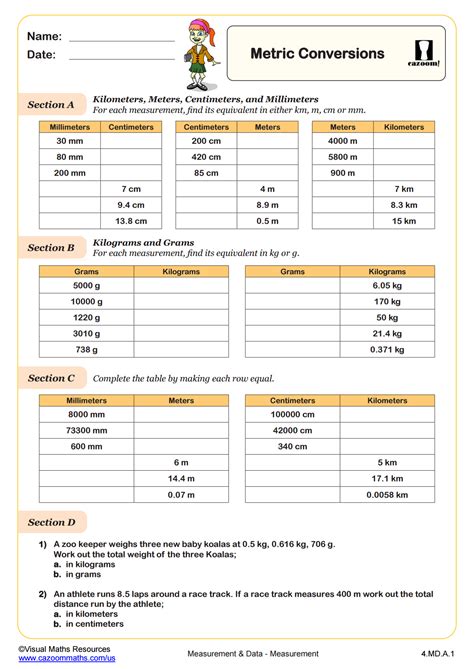 4Th Grade Conversion Worksheets – Free Printable Practice Sheets Pdf ...
