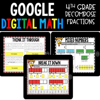 4th Grade Decomposing Fractions Activities for Google Classroom [Video