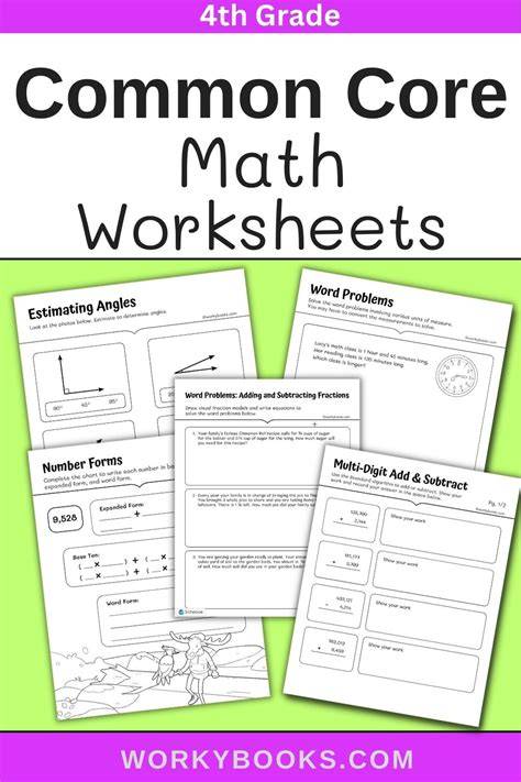 4th Grade Math Worksheets Common Core