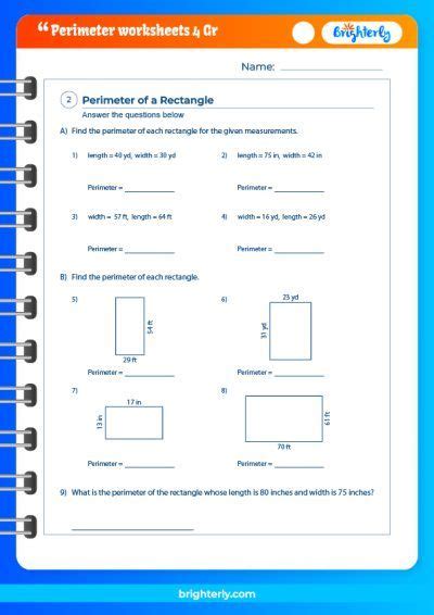 Unlock the Power of Perimeter: Fun and Engaging 4th Grade Worksheets for Kids!