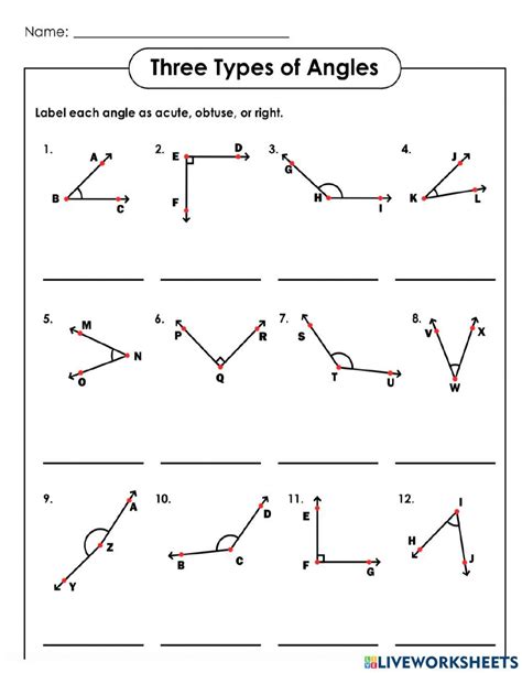 4Th Grade Math Worksheets Angles