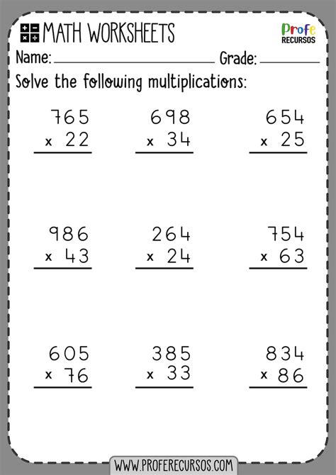 4th Grade Multiplication Worksheets Best Coloring Pages For Kids