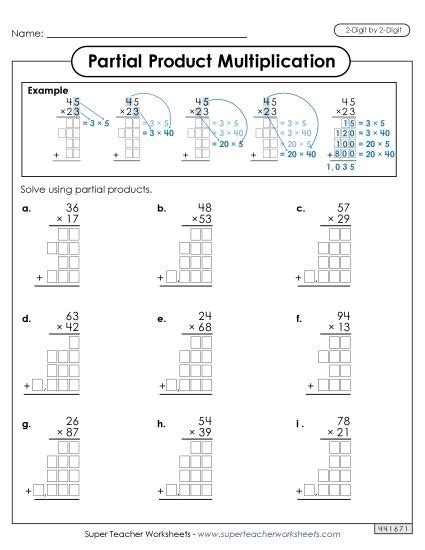 4Th Math Worksheets Problems Partial