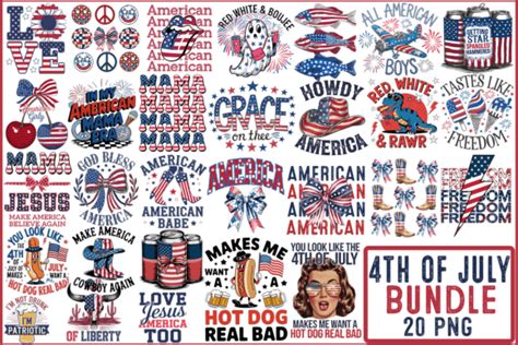 Download 4th of July Bundle Commercial Use For Crafts