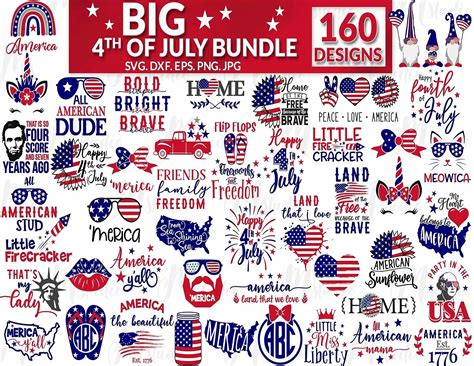 Download 4th of July Bundle Cricut SVG DXF Files