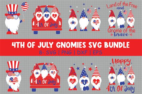 Download 4th of July Gnomies Bundle Files For Crafts