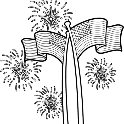 4th of july clipart black and white