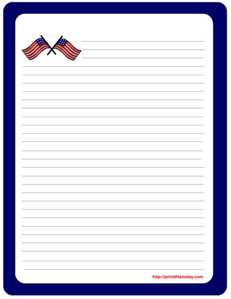 4Th Of July Note Pad Printable