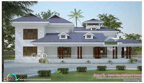 5 Bedroom House Plans Kerala Style 3d Colonial Type Home In Luxury