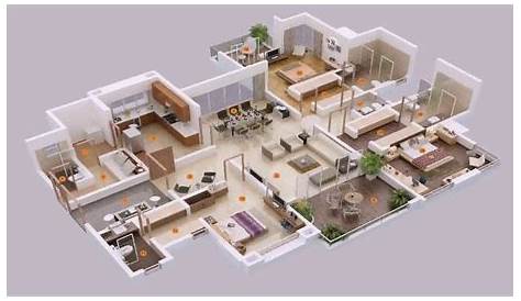 5 Bedroom House Plans Single Story 3d Design Plan 9.x12m With s
