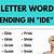 5 letter word ends in ide