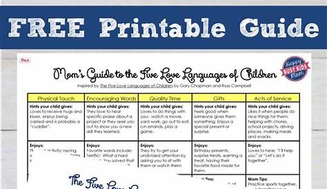 5 Love Languages Worksheet