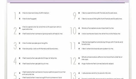 5 love languages test pdf spanish Blossom Jung