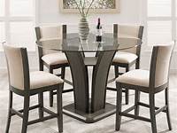 VECELO 5 Piece Dining Table Set Glass Top Rectangle Dine table And 4