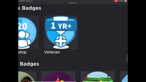 5+ Veteran Badge! - Roblox