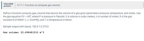 5 17 1: Function To Compute Gas Volume