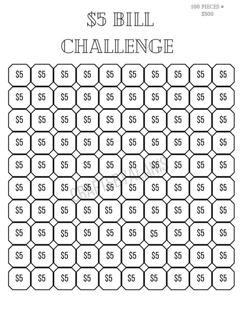 5 Dollar Challenge Printable Chart