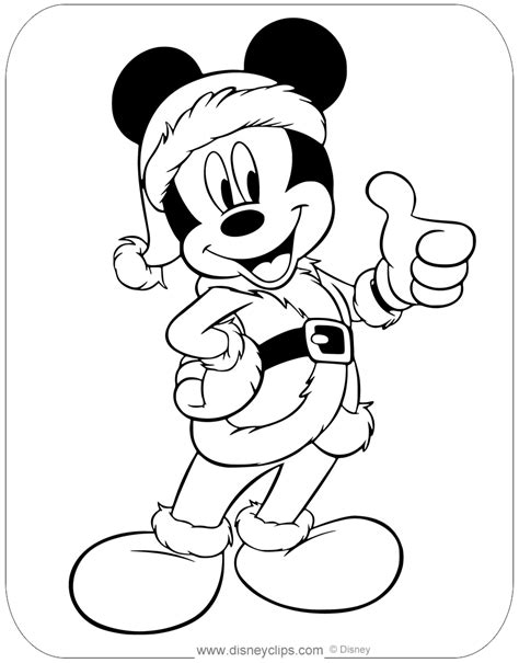 5 Free Mickey Christmas Coloring Sheets