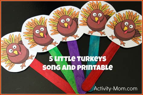 5 Little Turkeys Printable