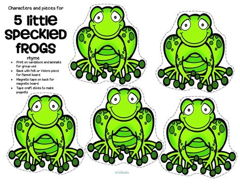 5 Speckled Frogs Printable