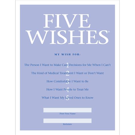 5 Wishes Pdf Free Printable