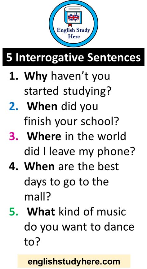 5 examples for interrogative sentence