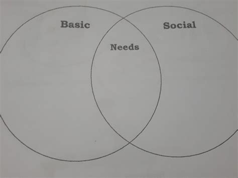5 examples of basic and social needs in the venn diagram