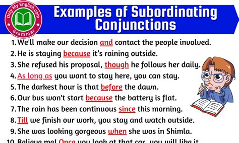 5 examples of complex sentences with subordinating conjunctions