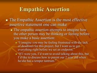 5 examples of empathic assertion