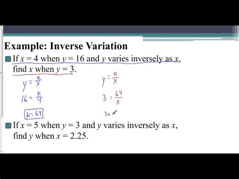 5 examples of inverse variation in math