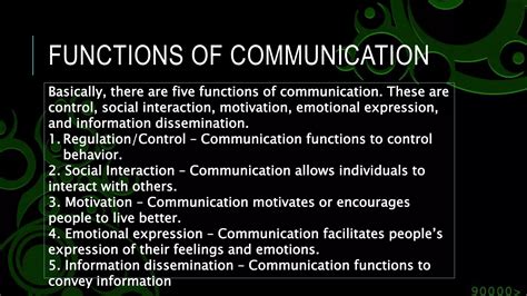 5 functions of communication ppt