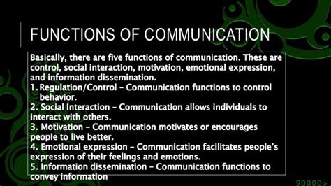 5 functions of communication with examples