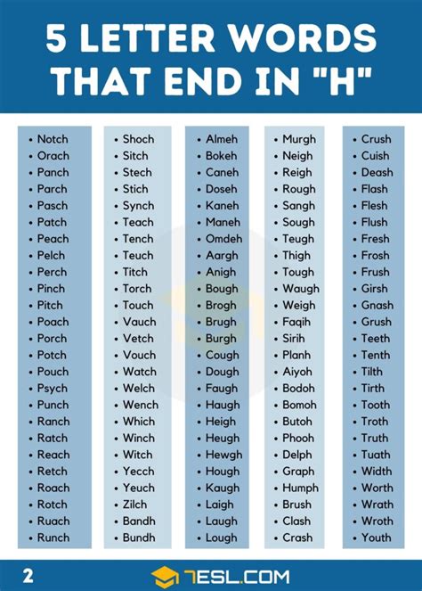 5 letter words starting l ending h
