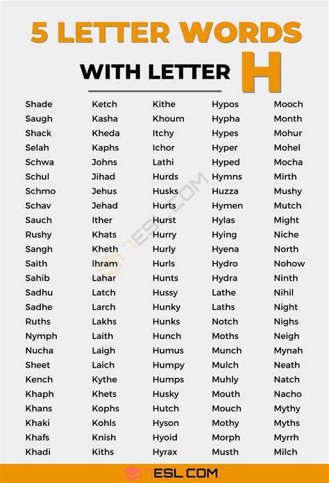 5 letter words starting s ending h
