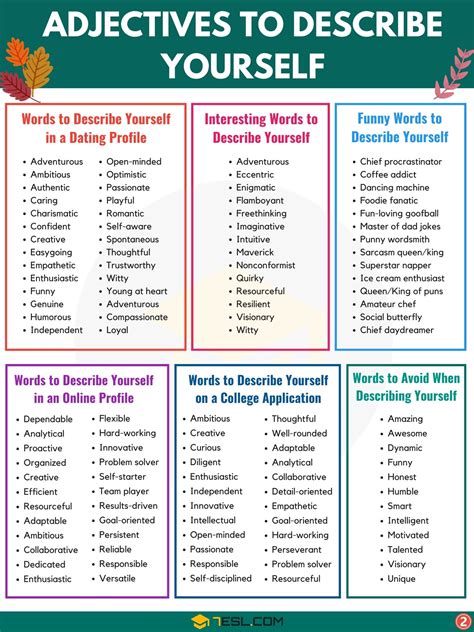 5 objects to describe yourself examples funny