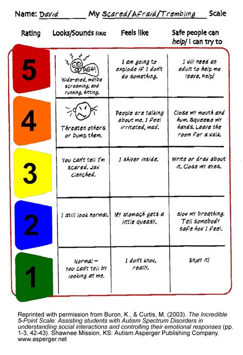 5 Point Scale Printable Behavior Tracking Sheet