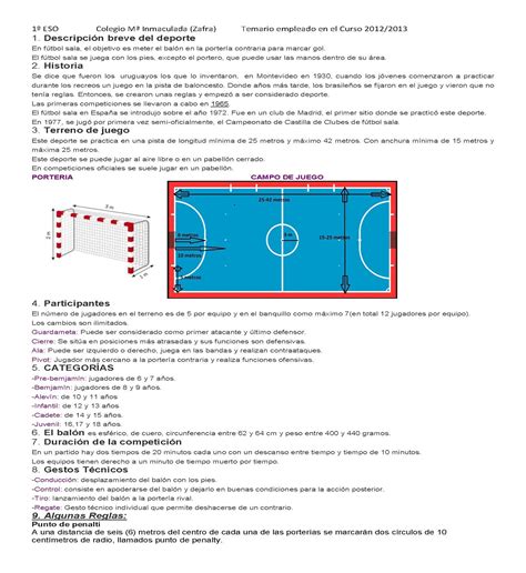 5 reglas del futsal