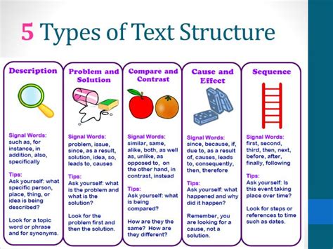 5 types of text structure with examples