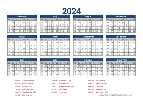 5-4-4 Calendar 2024