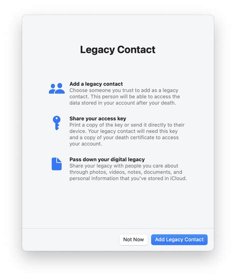 5. Add Account Recovery and Legacy Contacts