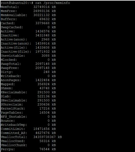 5. Check the “proc/meminfo” File