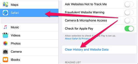 5. Clear History and Website Data