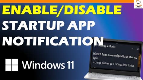 5. Disable Notification at Windows Startup